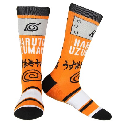 Naruto Shippuden Naruto Uzumaki Hidden Leaf Village Logo Athletic Crew Socks-image