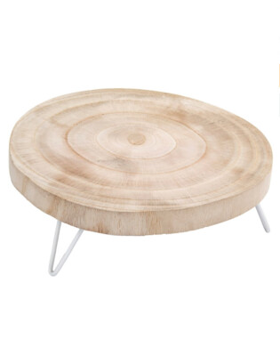 Creative Co-Op Decorative Paulownia Wood Pedestal Natural Finish 11 inch-image