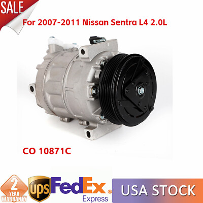 AC Compressor For Nissan Sentra L4 2.0L 2007 2008 2009 2010 2011 2012 CO 10871C-image