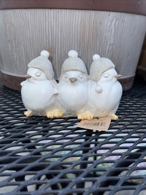 New Sparkly Delicate Snowbirds With Toboggans Trip From Creative Co-Op-image
