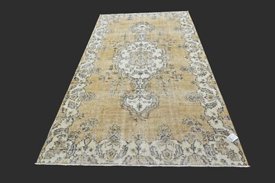 Vintage Turkish Oushak Rug, Orange 5x9 ft, Handmade Wool, Bohemian Anatolian-image