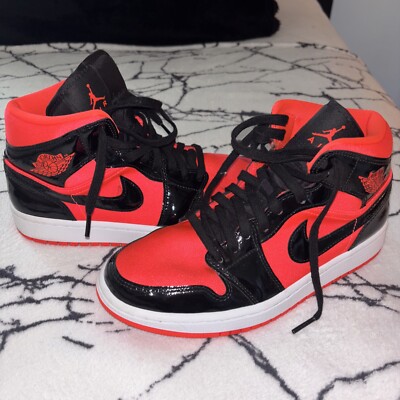 2020 Wmns Air Jordan 1 Mid 'Hot Punch' Preowned Size 8 (us) -image