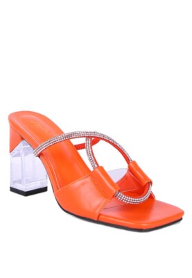 FINEAPPLE CRYSTAL LOOP MID HEEL SANDALS-image