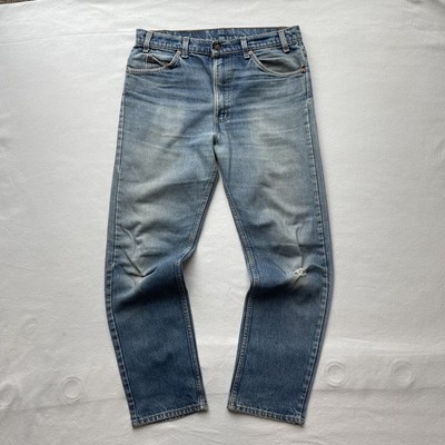 Vintage Levis 505 Jeans Mens Straight Orange Tab 34x30 (33x28.5) 90s Made In USA-image