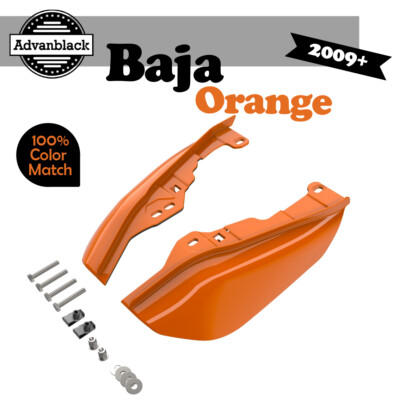 Baja Orange Mid Frame Air Deflectors Heat Shield Trim Covers For Harley 2009+-image