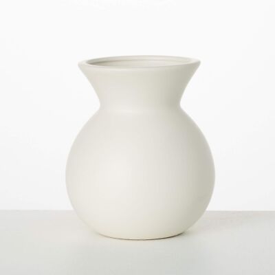 Sullivans White Ceramic Flower Vase, Modern Home Decor, Vases for Flowers, Va...-image