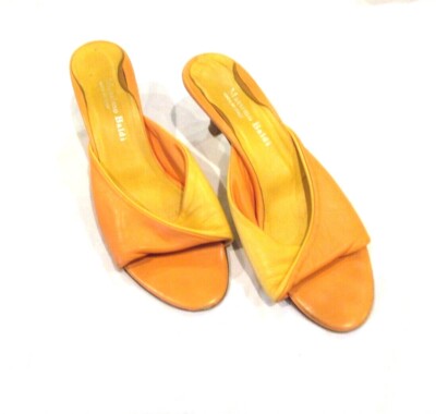 Massimo Baldi orange & yellow leather sandals, sz. 8B-image