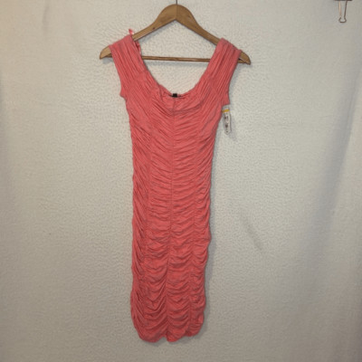 Marina Ruched Sleeveless Dress Womens Medium Peach-image