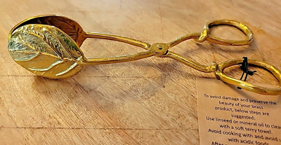 Creative Co-Op Embossed Leaf Shaped Tongs 8