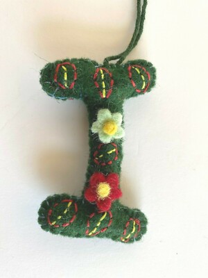 Wool Felt Embroidered Appliqued Alphabet Boho Letter 