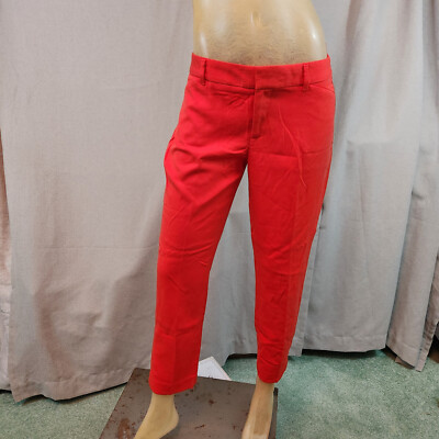 GAP Orange Stretch Mid Rise Slim Cropped Ankle Dress Pant Womens USED Size 2-image