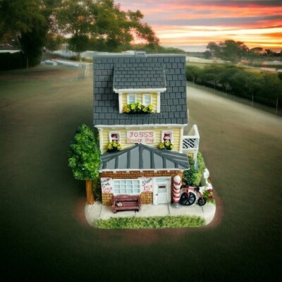 NIB Vintage House Joss's Barber Shop Figurine Liberty Falls Collectible Statue-image