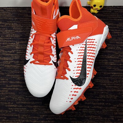Nike Alpha Menace Pro 2 Mid Football Cleats Size 16 AQ3209-107 White Orange-image
