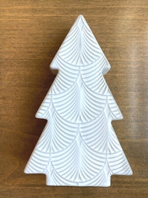 Creative Co-Op White Embossed Porcelain Tree 6