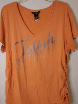  FETISH, Orange , SIZE 3X MID-LENGTH SLEEVES, KNIT, PULLOVER, SHIRT, TOP Bling-image