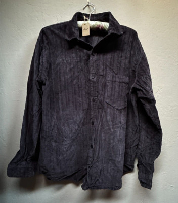 New CP Shades Large Joss Charcoal Corduroy Button Up Shirt Long Sleeve 1225-593-image