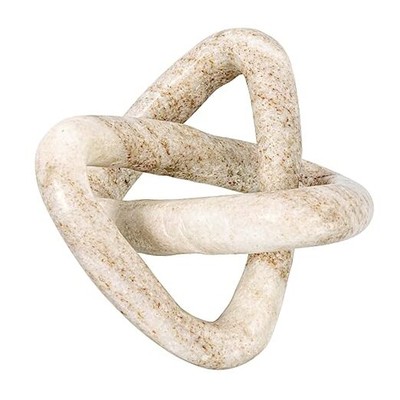 Creative Co-Op Modern Decorative Marble Link Knot, Beige -image
