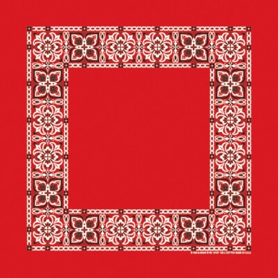 Carolina Creative Bandanna (Red) Open Center Paisley 22