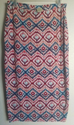 Matty M Orange Geometric Print Skirt Women's M-image