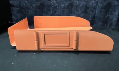 Mid Century Modern Orange Metal Stackable Desktop Paper File Collectible Office-image