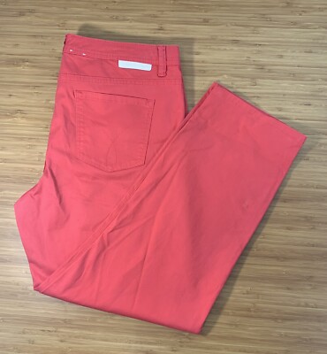 Calvin Klein Jeans Womens Size 14 Skinny Crop Red Orange Stretch Denim Mid Rise-image