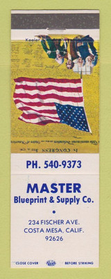 Matchbook Cover - Master Blueprint and Supply Costa Mesa CA-image
