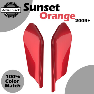 For Harley 2009+ Mid Frame Air Deflectors Heat Shield Trim Covers SUNSET ORANGE-image