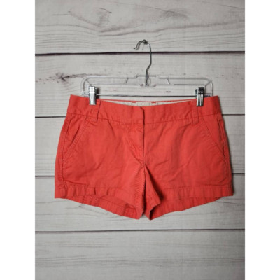 J.Crew Womens Chino Broken-In Shorts Orange Pockets Mid Rise Twill Belt Loops 6-image