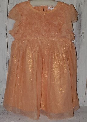 Cat & Jack Orange Metallic Dress Size 4T NWT *24-image