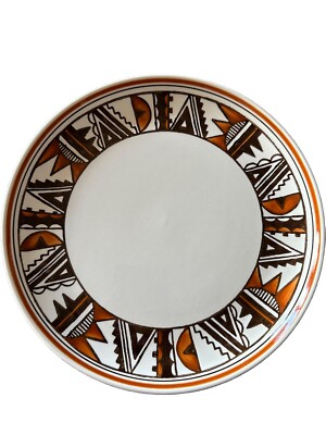 Vernon Mesa Metlox Hand Painted Dinner Plate Native American Inspired Art  576-image