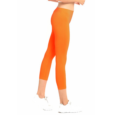 Capri Leggings Yoga Pants Cropped Seamless Women Solid Capris Stretchy Women-image