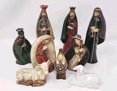 Creative Co-op Nativity Set Ceramic Stoneware 6