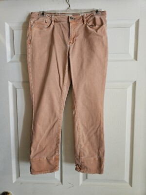 J Jill High Rise Cropped Jeans Women's 4 Mid Rise Light Orange Stretch Denim-image
