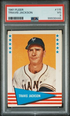 1961 FLEER TRAVIS JACKSON #115 PSA 3-image