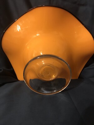 Orange Glass Vintage Console Bowl-image