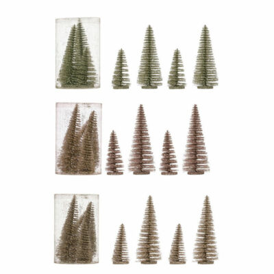 Creative Co-op - Glitter Trees Set (3 Sets of 4) - XM5276A-image