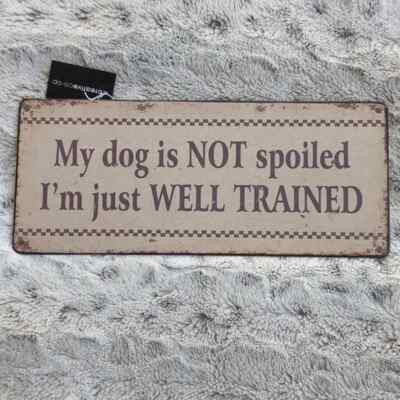 Creative Co-Op Distressed Look Metal Dog Sign NWT-image