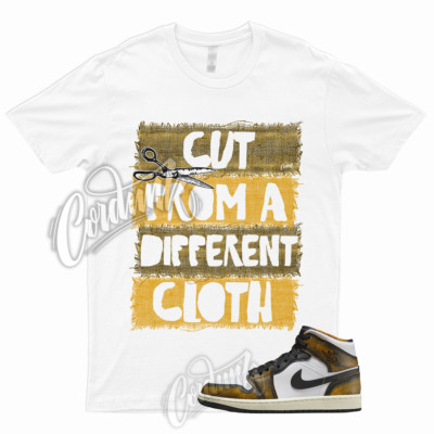CUT T for 1 Mid Wear Away White Black Orange Shirt To Match AJ1 Taxi Pollen-image