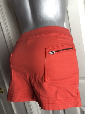 Silence + Noise Womens Shorts Urban Outfitters Zippers -Size 2 - DARK ORANGE-image