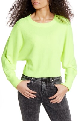 Nwt Neon Dolman Sleeve Ribbed Top LA LA LAND CREATIVE CO-image
