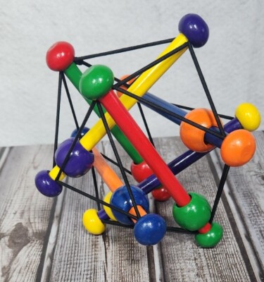 Manhattan Toy Co. Skwish Color Burst Wooden Baby Toy Cognative Activity 0+-image