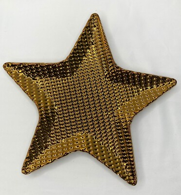 Creative Co-op Holiday Gold Electroplated Star Shaped Dimpled Candy Dish/Plate-image