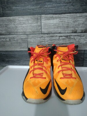 Nike Youth Lebron James XII GS Mid Basketball Shoe 685181-830 - Laser Orange6.5Y-image