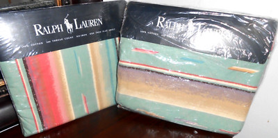 NEW RALPH LAUREN Hawk Springs Southwest MESA Aqua TWIN FLAT FITTED Sheet Set-image