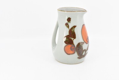 Vintage Japan Sake 8 oz. Pitcher Gray w/ Orange Tree  Mid-Century Modern Retro-image