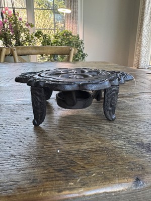 Cast Iron Votive Candle Tea Light Dish / Teapot Warmer Stand -Creative Co-op NEW-image
