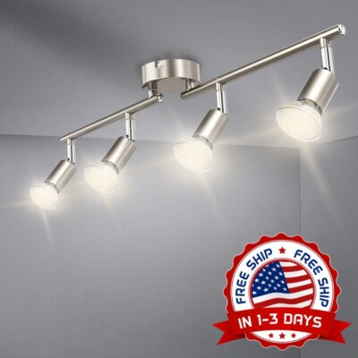 Lampara Para Techo 4 Luces Modernas Iluminacion De Pista LED Casa Mesa NEW US.-image
