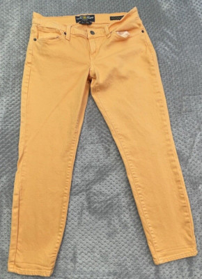 Lucky Brand Pants Womens 6 Orange Zoe Straight Crop Mid Rise Jeans 31x26-image