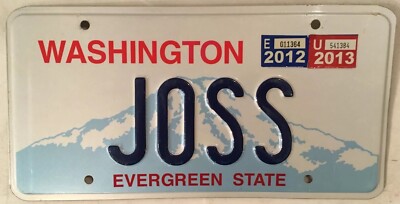 Vanity JOSS license plate Jocelyn Joslin Josslin Joseph Josua Joshua Joe Josue-image