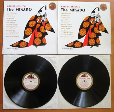 ASD 256-7 ED1 Gilbert & Sullivan The Mikado Sargent EMI 2LP NEAR MINT 1st W/G-image